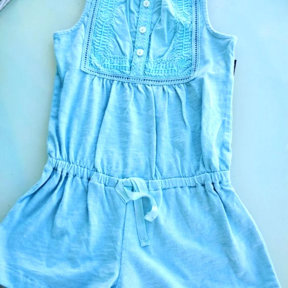 Ralph Lauren Blue embroidered romper,  2T